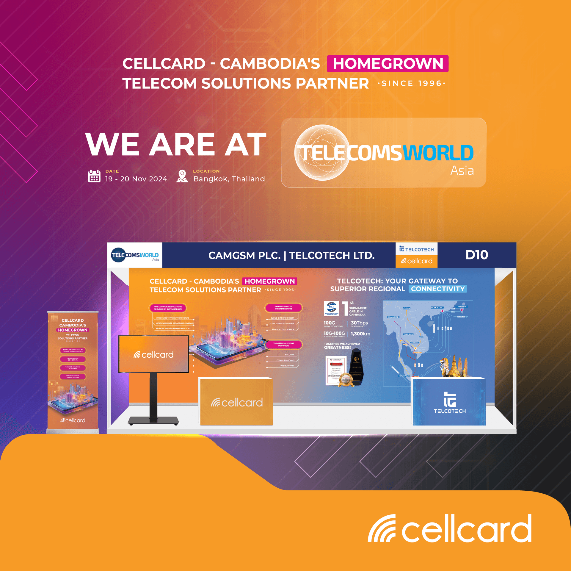 cellcard TO SHOWCASE INNOVATION AND GROWTH STRATEGY AT TELECOMS WORLD ASIA 2024